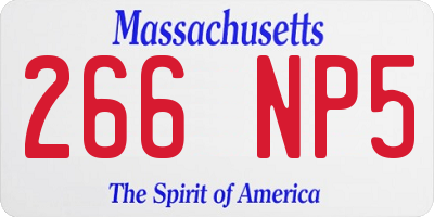MA license plate 266NP5
