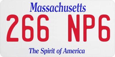 MA license plate 266NP6