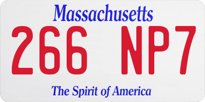 MA license plate 266NP7