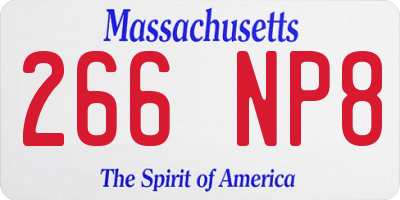 MA license plate 266NP8