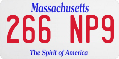 MA license plate 266NP9