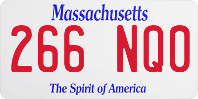 MA license plate 266NQ0