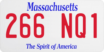 MA license plate 266NQ1
