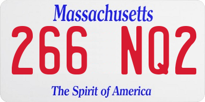 MA license plate 266NQ2
