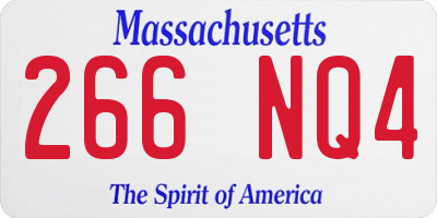 MA license plate 266NQ4