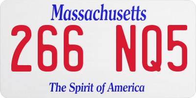 MA license plate 266NQ5
