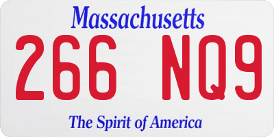 MA license plate 266NQ9
