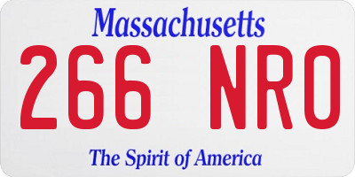 MA license plate 266NR0