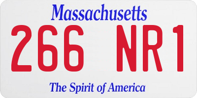 MA license plate 266NR1