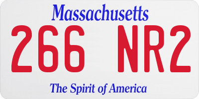 MA license plate 266NR2