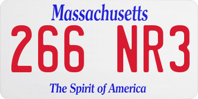 MA license plate 266NR3