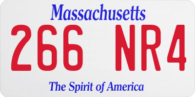MA license plate 266NR4