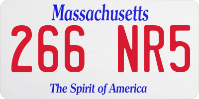 MA license plate 266NR5