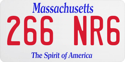 MA license plate 266NR6
