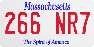 MA license plate 266NR7