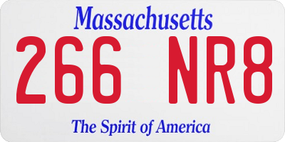 MA license plate 266NR8