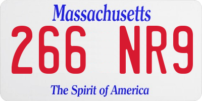 MA license plate 266NR9
