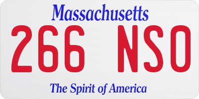 MA license plate 266NS0