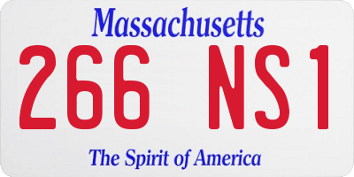 MA license plate 266NS1