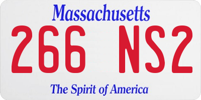 MA license plate 266NS2