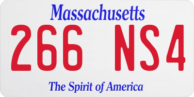 MA license plate 266NS4
