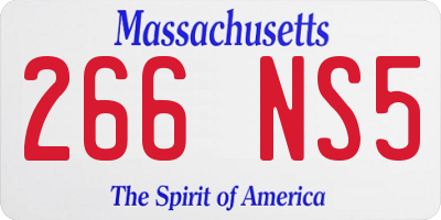 MA license plate 266NS5
