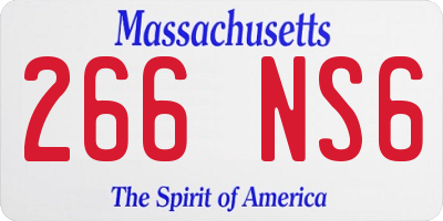 MA license plate 266NS6