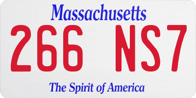 MA license plate 266NS7