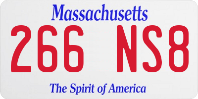 MA license plate 266NS8