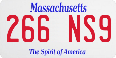 MA license plate 266NS9