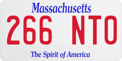 MA license plate 266NT0