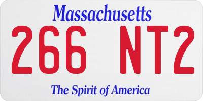 MA license plate 266NT2