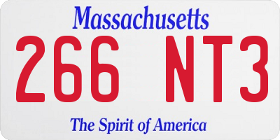 MA license plate 266NT3