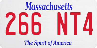 MA license plate 266NT4