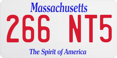 MA license plate 266NT5
