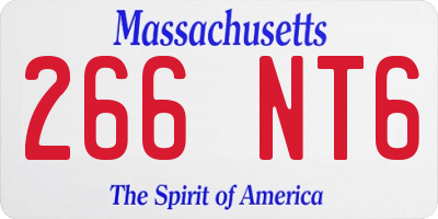 MA license plate 266NT6