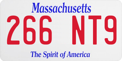 MA license plate 266NT9