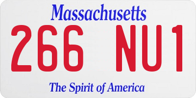 MA license plate 266NU1