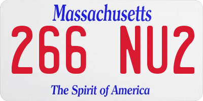 MA license plate 266NU2