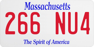 MA license plate 266NU4