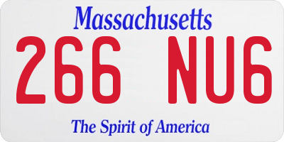 MA license plate 266NU6
