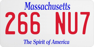 MA license plate 266NU7