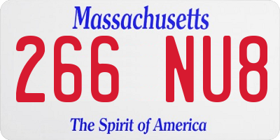 MA license plate 266NU8
