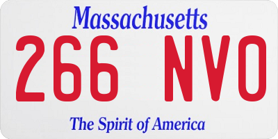 MA license plate 266NV0