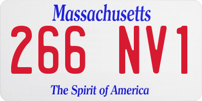 MA license plate 266NV1