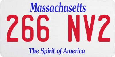 MA license plate 266NV2