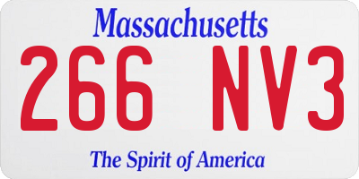 MA license plate 266NV3