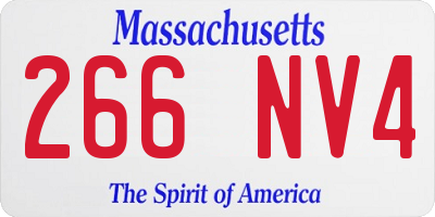 MA license plate 266NV4