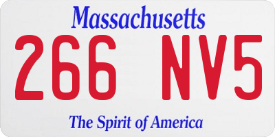 MA license plate 266NV5