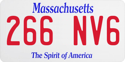 MA license plate 266NV6